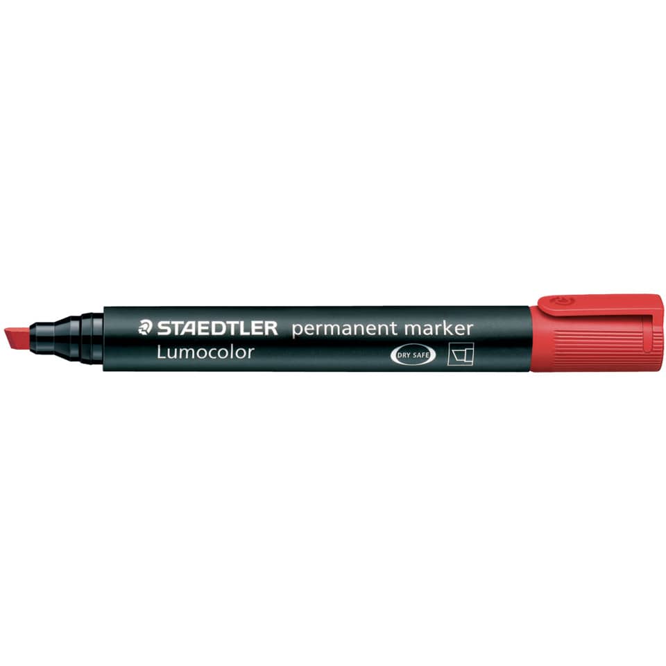 Marcatore punta a scalpello Staedtler Lumocolor permanent marker 350 2-5 mm rosso - 350-2