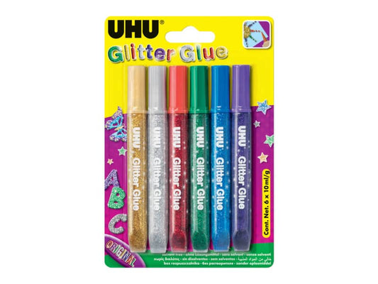 Colla Glitter Uhu Original colori assortiti 6x10 ml - D1640