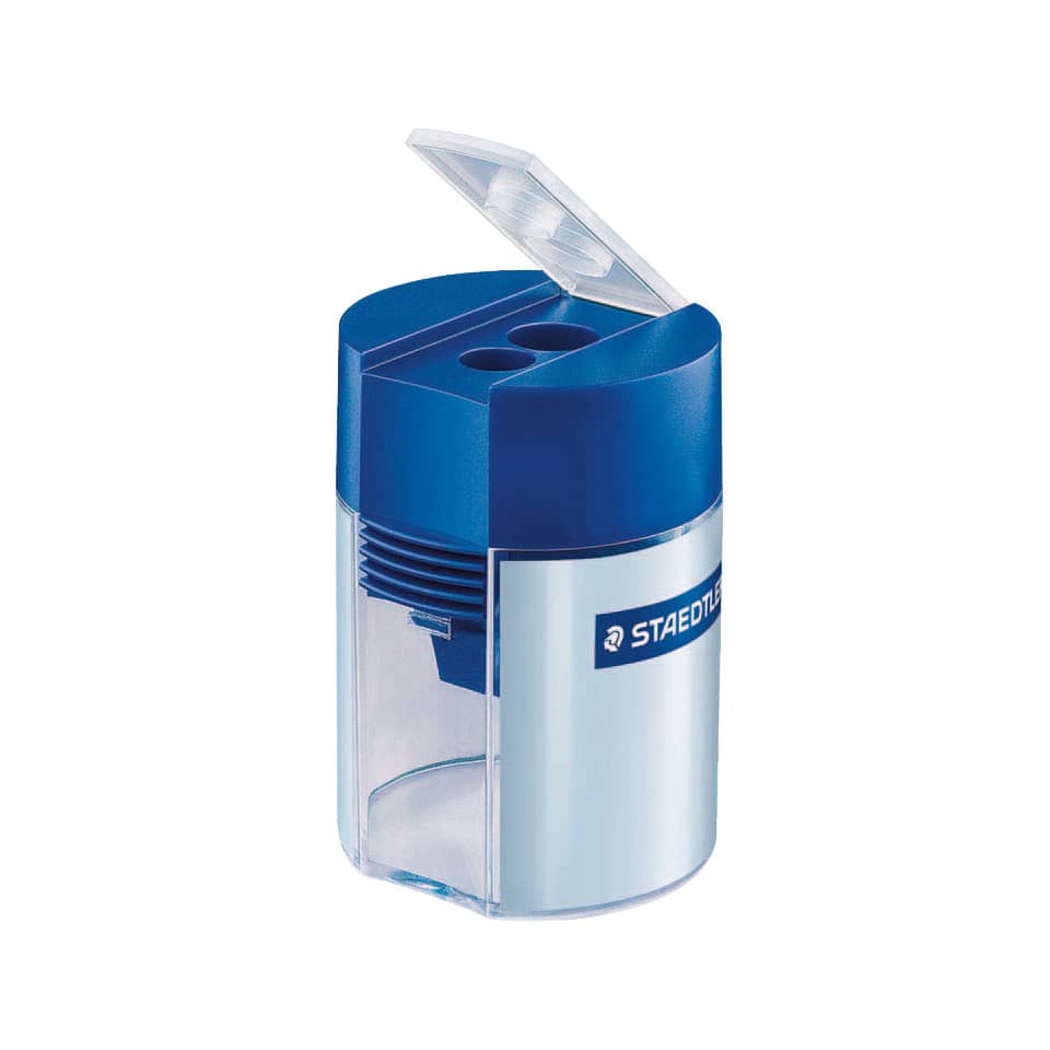 Temperamatite con contenitore Staedtler Noris a 2 fori 512 001 grigio-blu 512 001