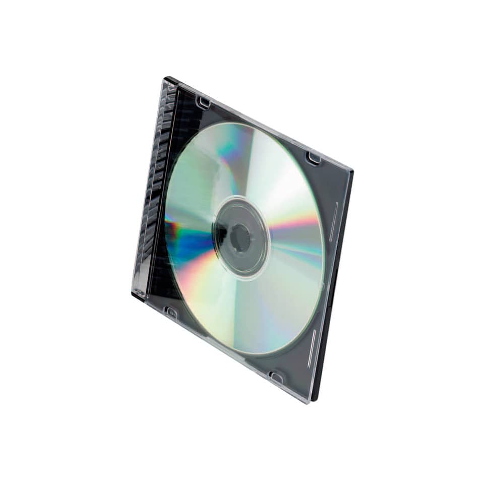 Porta CD/DVD Q-Connect Slim Case standard sp. 5 mm nero/trasparente conf. 25 pezzi - KF02210