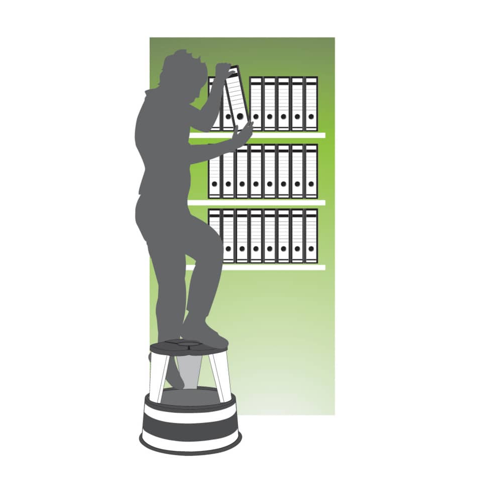 Sgabello tondo Q-Connect h 43 cm con rotelle in metallo nero KF04845