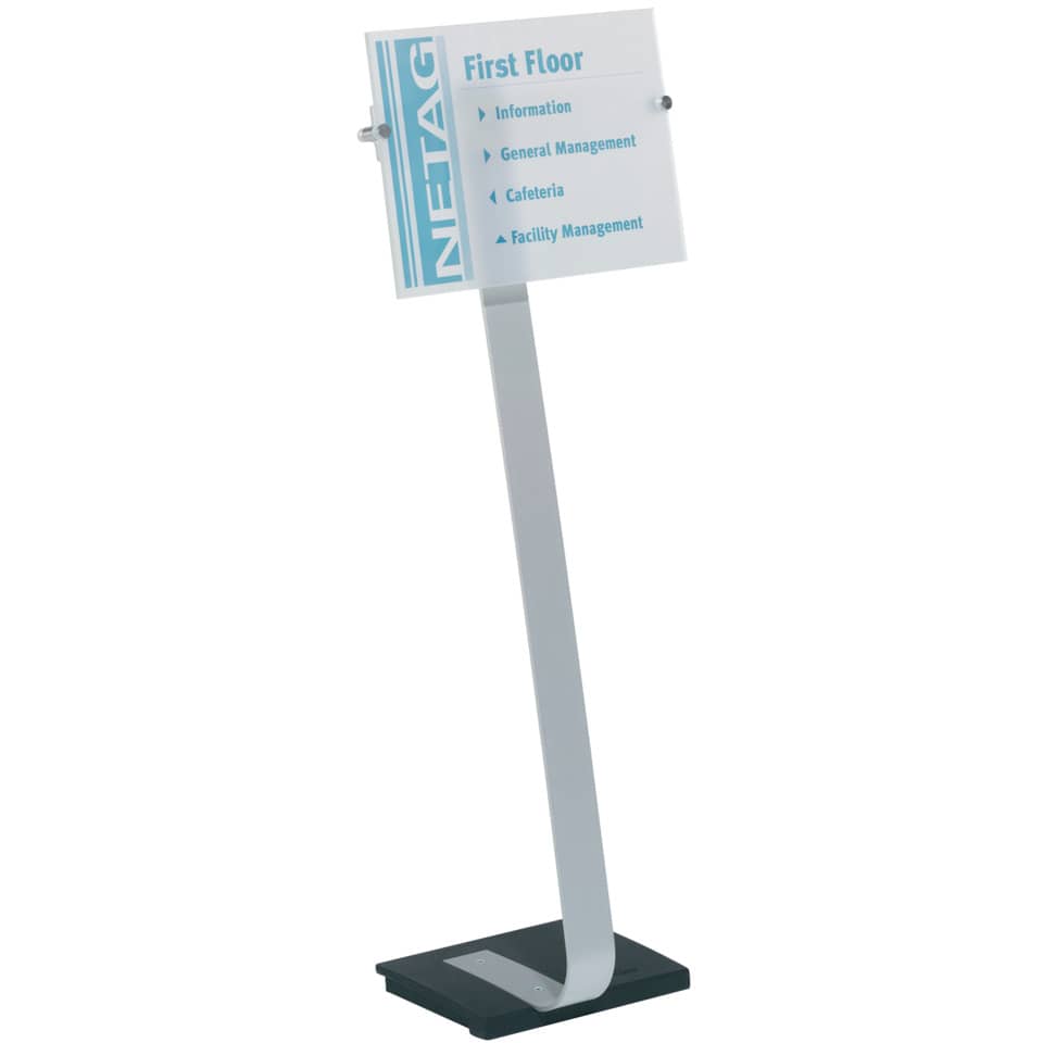 Espositore da terra DURABLE CRYSTAL SIGN STAND A3 argento metallizzato - 481923