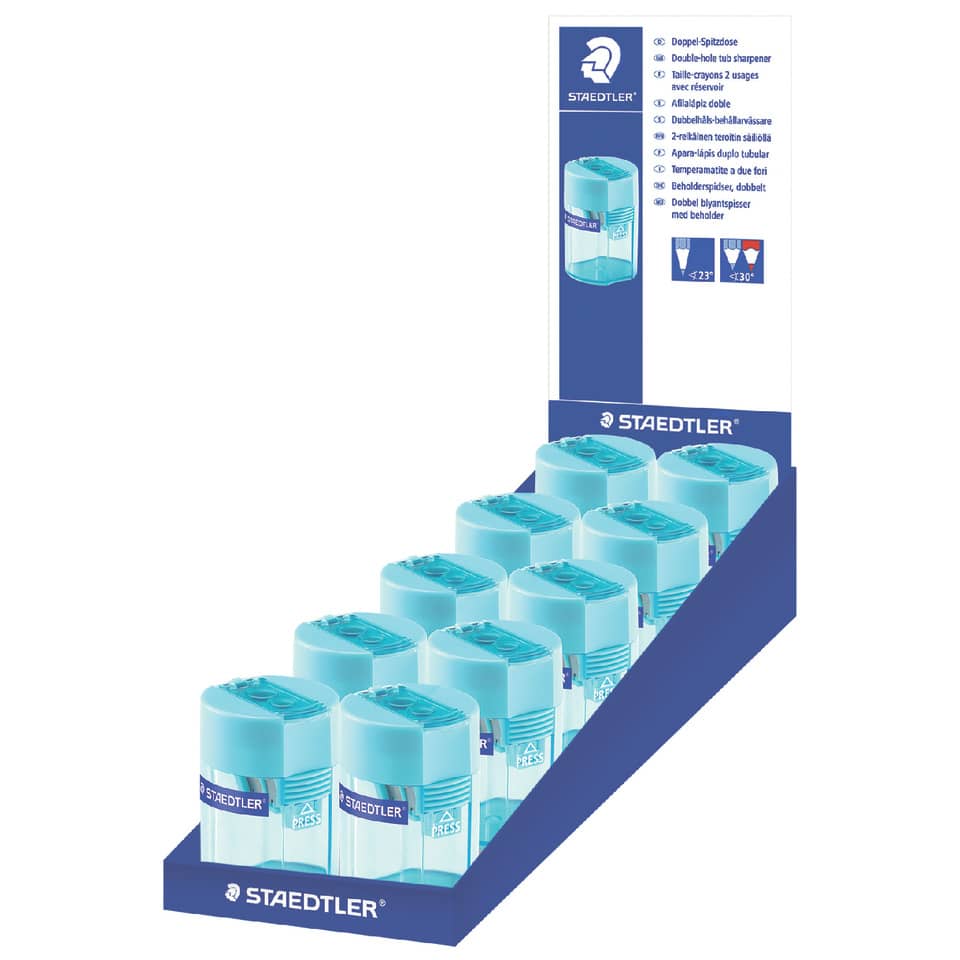 Temperamatite con contenitore Staedtler Noris a 2 fori 512 006 cyan verde Tiffany - 512 006-37