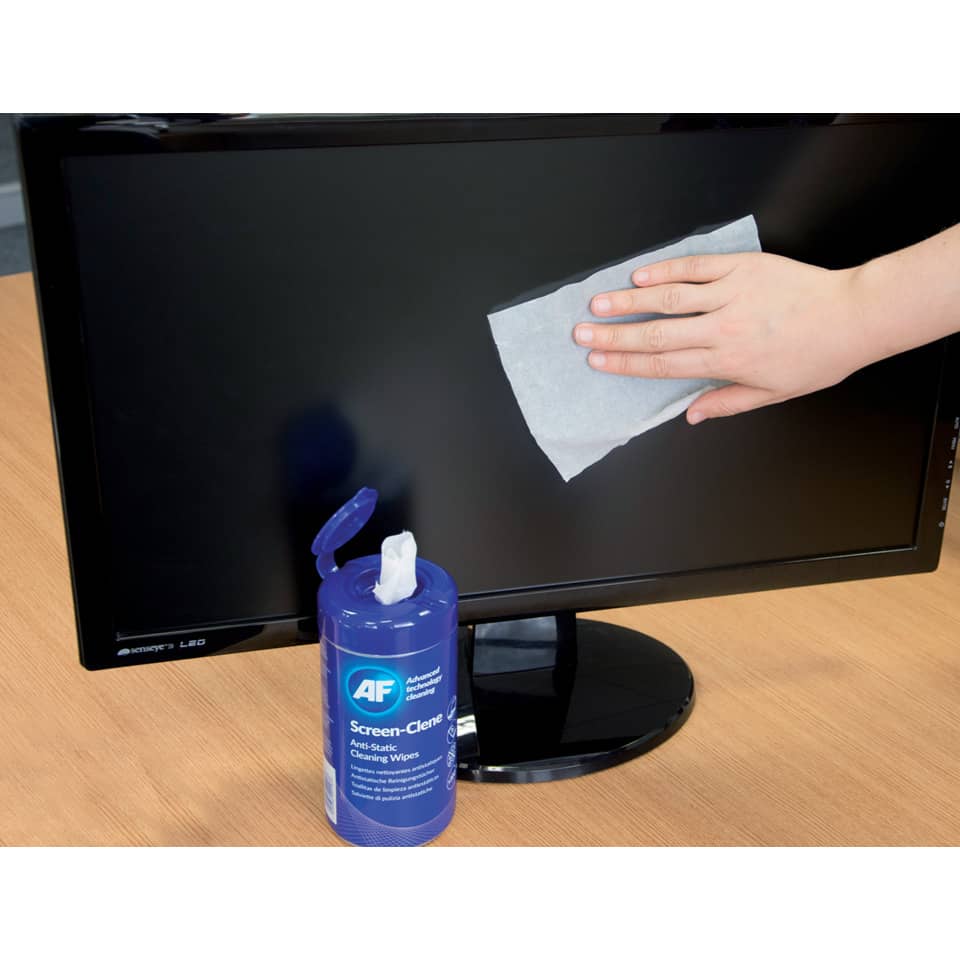 Salviette detergenti AF International SCR100T Screen-Clene Barattolo da 100 salviette - ASCR100T