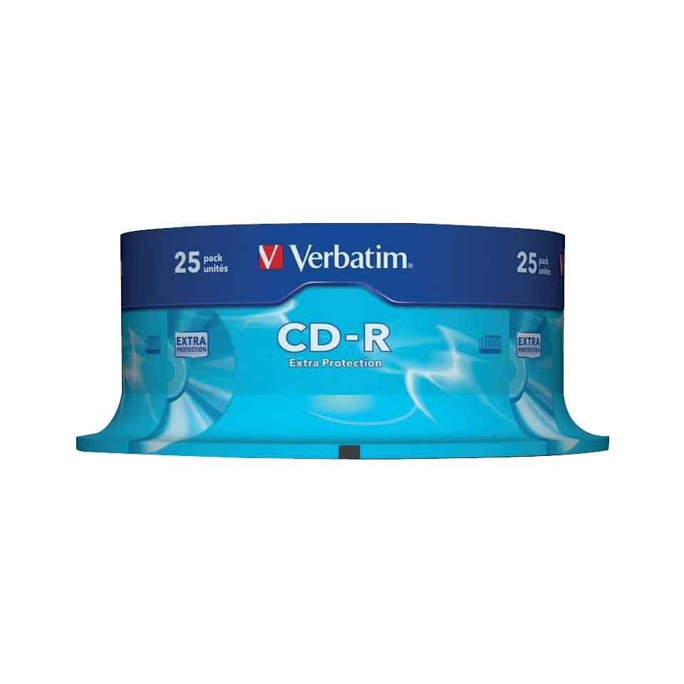 CD-R Extra Protection Verbatim 700 MB 52x Spindle Case da 25 cd-r - 43432