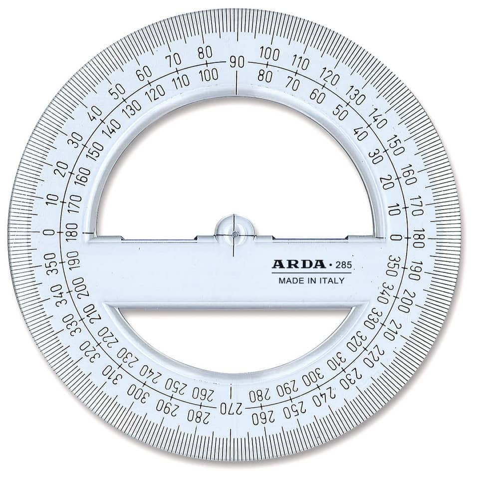 Goniometro ARDA Linea Uni plastica termoresistente fumé ottico trasparente 360° 12 cm - 285SS