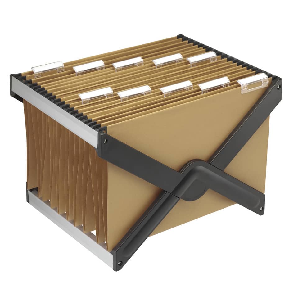 Supporto per cartelle sospese LUXOR 39 cm forma a X avana 41x32x27 cm 10 cartelle - LUXOR 4 AV 10 P1