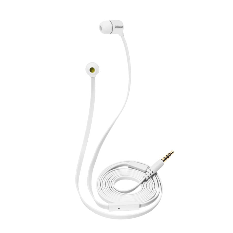 Cuffie auricolari in gomma Trust Duga in 3 misure bianco 19882