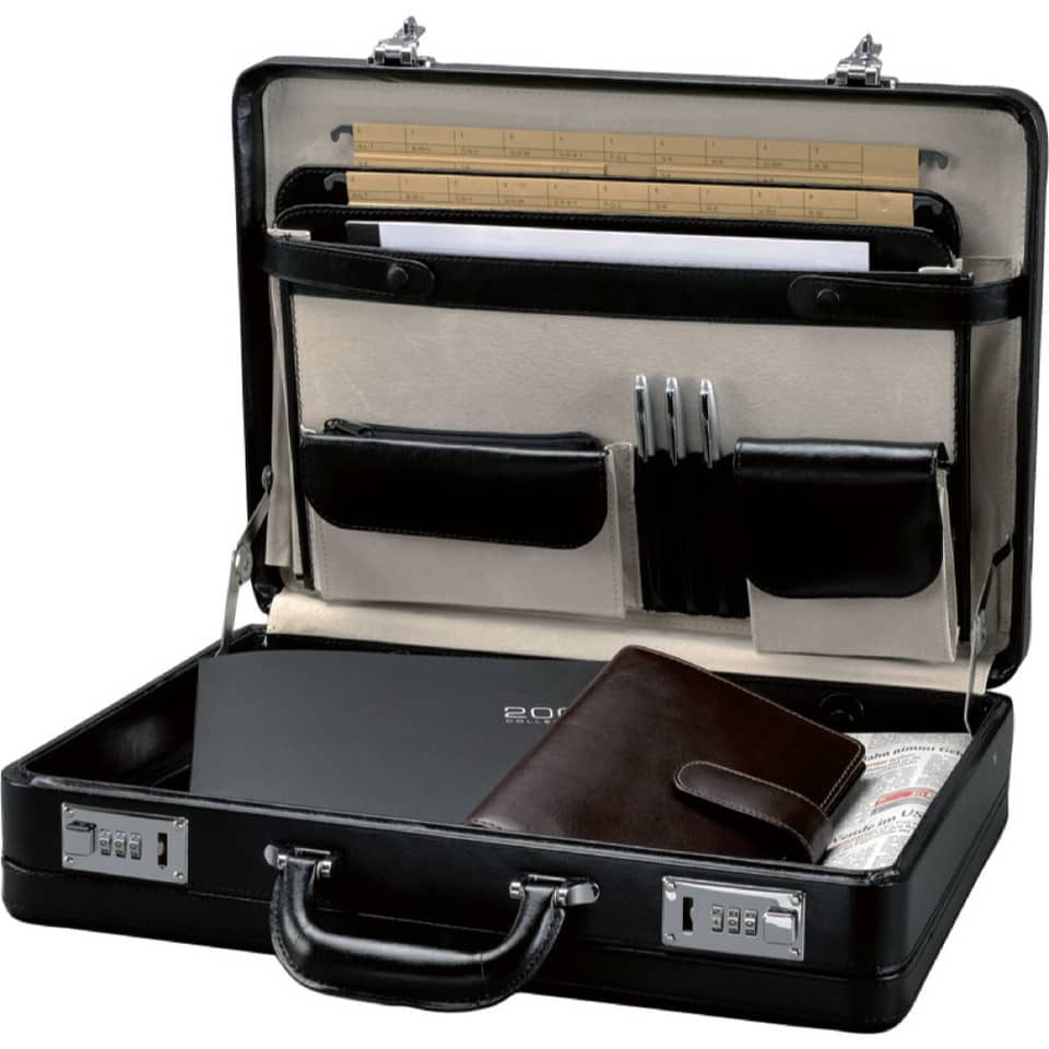 Valigetta ventiquattrore con fondo espandibile Alassio TAORMINA in pelle 45x11x32,5 cm nero - 41033