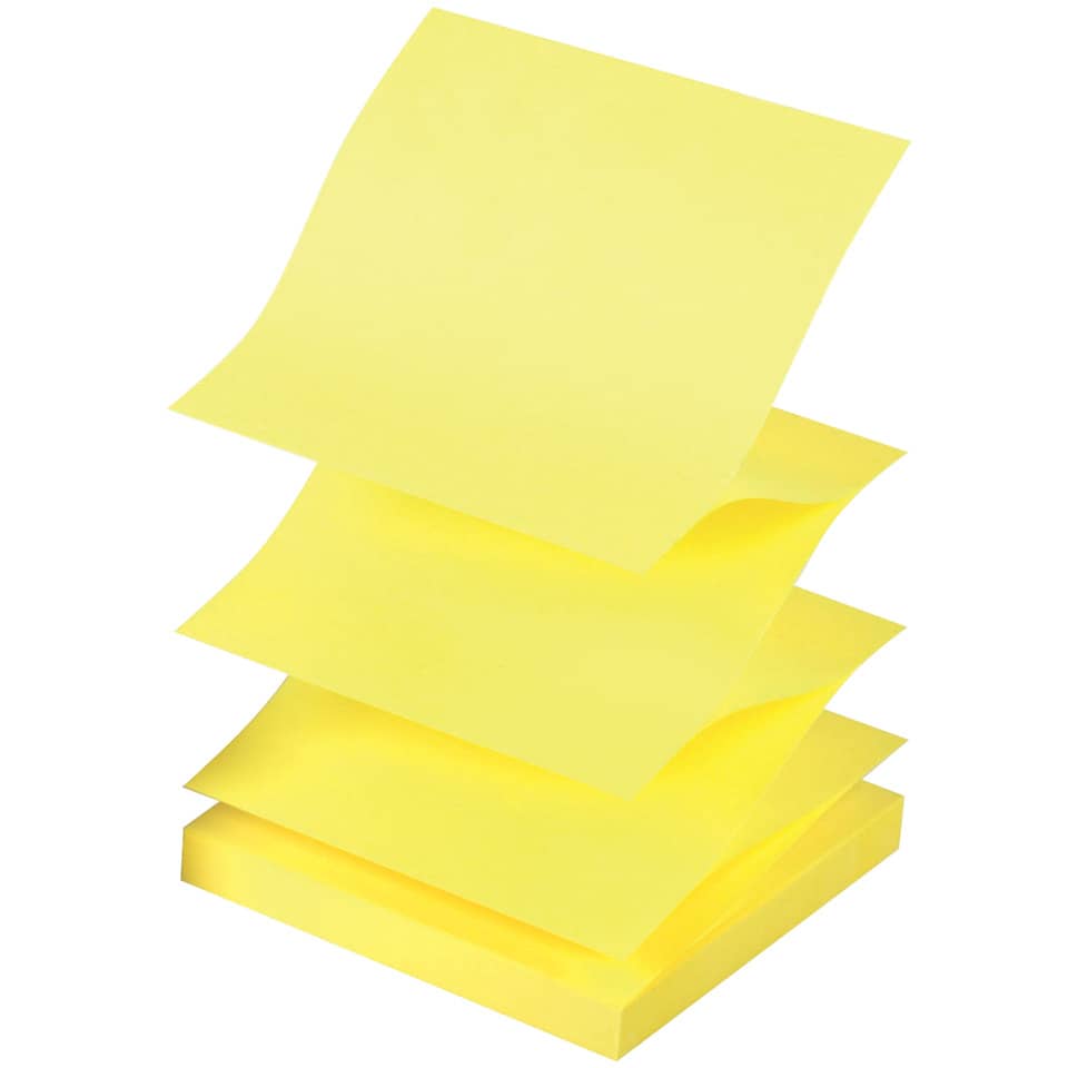 Foglietti riposizionabili a fisarmonica Q-Connect Z-Notes 70 g/m² giallo neon 76x76 mm 6 blocc. da 100 ff - KF16575