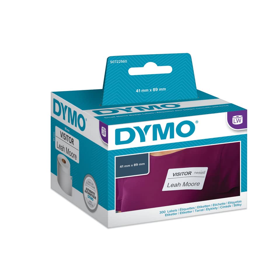 Rotolo da 300 etichette Dymo LabelWriter Badge 89x41 mm bianco S0722560