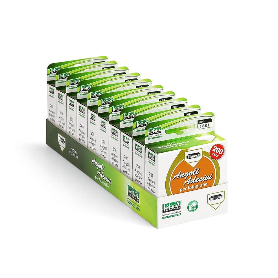 Angolini per album foto Lebez 1,8x2 cm Dispenser da 200 pezzi - 180L