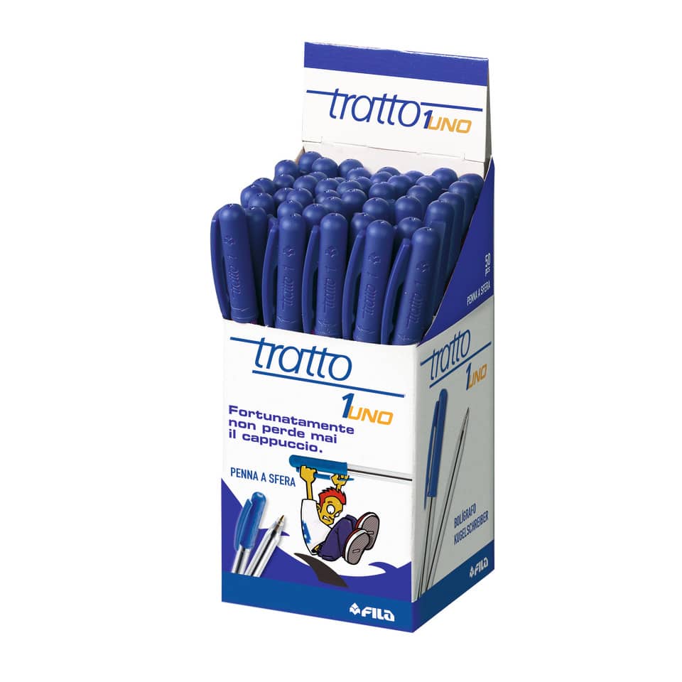Penna a sfera TRATTO 1Uno 1 mm blu Conf. 50 pezzi - 820501