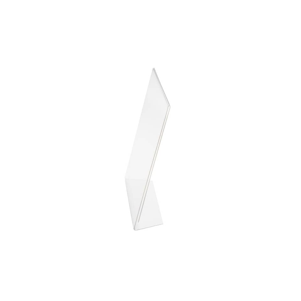 Porta-avvisi deflecto® A5 verticale in polistirene con base a L trasparente 47501