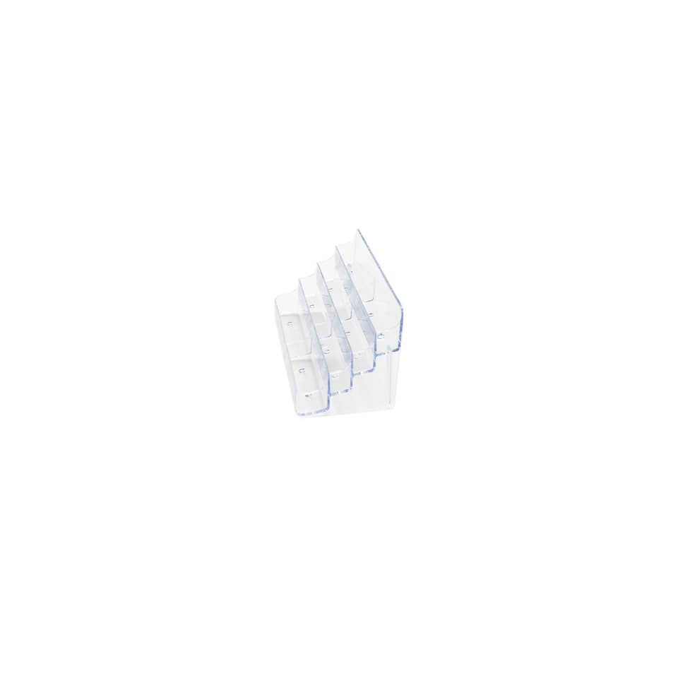 Portabiglietti da visita da tavolo deflecto® in polistirene 8 scomparti trasparente 20x9,5x9,8 cm - 70801