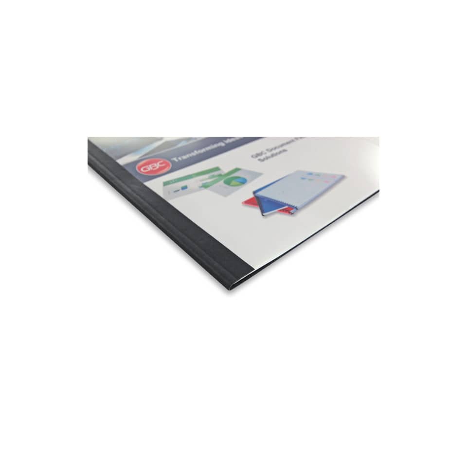 Copertine termiche per rilegatura GBC con dorso da 6 mm in pvc e cartoncino a4 nero conf da 100 copertine - IB451638