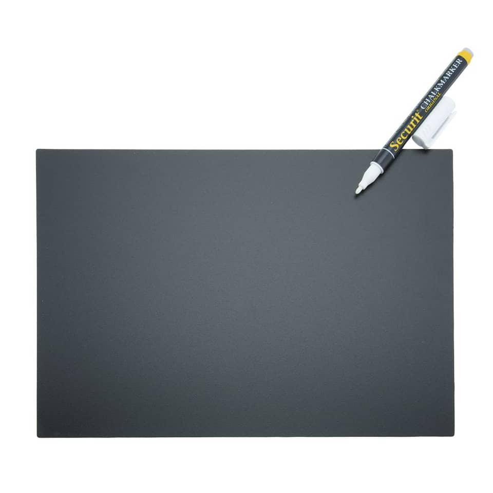 Lavagne scrivibili a gesso liquido senza cornice Securit® Tag A4 nero set da 5 pezzi - TAG-A4-WT