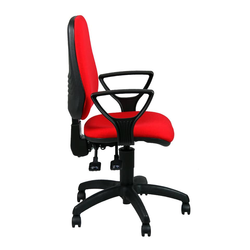 Sedia operativa girevole Unisit Leda LDAY Eco smart - schienale alto rivest. Eco rosso - con braccioli - LDAY/BR/ER