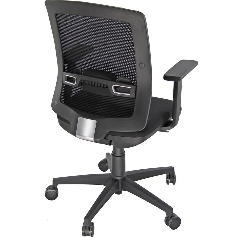 Sedia semidirezionale girevole Unisit Molly MLA - schienale in rete nero - rivestimento ignifugo nero - MLA/IN