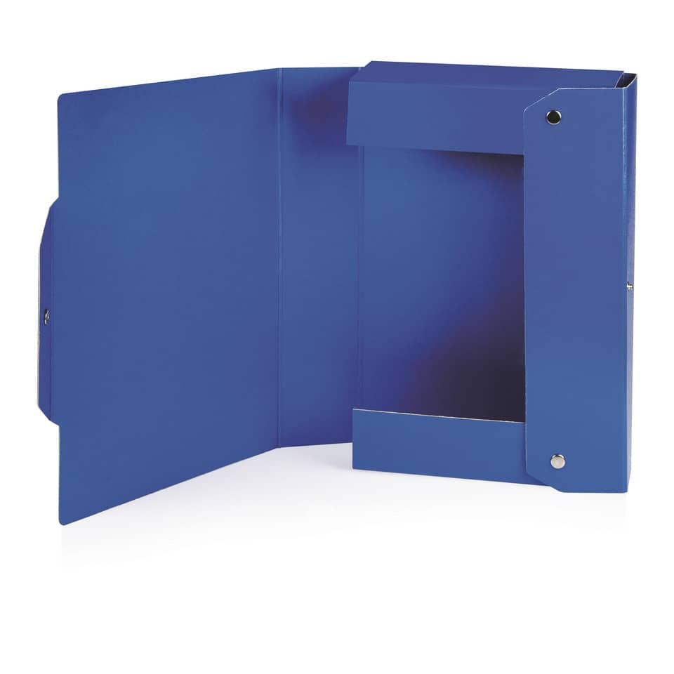 Cartella portaprogetti con bottoni BREFIOCART in presspan 25x35 cm dorso 12 cm blu Conf. 5 pezzi - 020E7616.BL