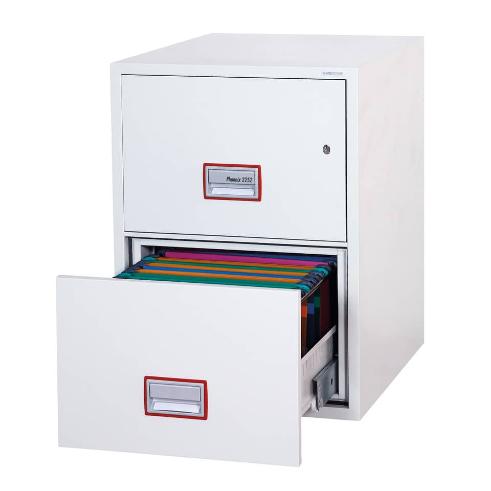 Classificatore ignifugo Fire File Phoenix bianco - Ral 9003 2 cassetti da 49lt. con chiave - FS 2252 K