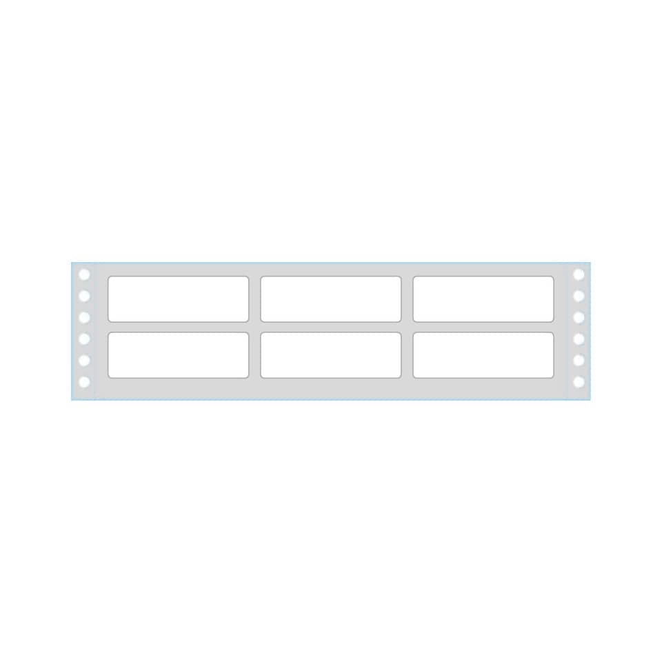 Etichette bianche a modulo continuo TICO Tab 3 corsie 72x23,5 mm - 36 et/foglio - 500 fogli - 180000 etichette - TAB3-0722