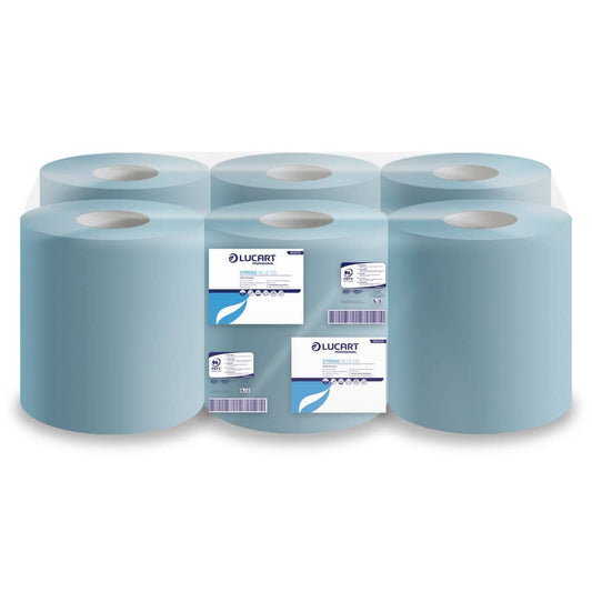 Asciugamani industriali multiuso 2 veli Lucart blu 21 cm x 135 m 6 rotoli da 450 strappi - 852105