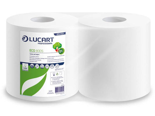 Bobina multiuso Lucart Eco 800 strappi 180 mt - 2 veli - Conf. 2 rotoli - 852421