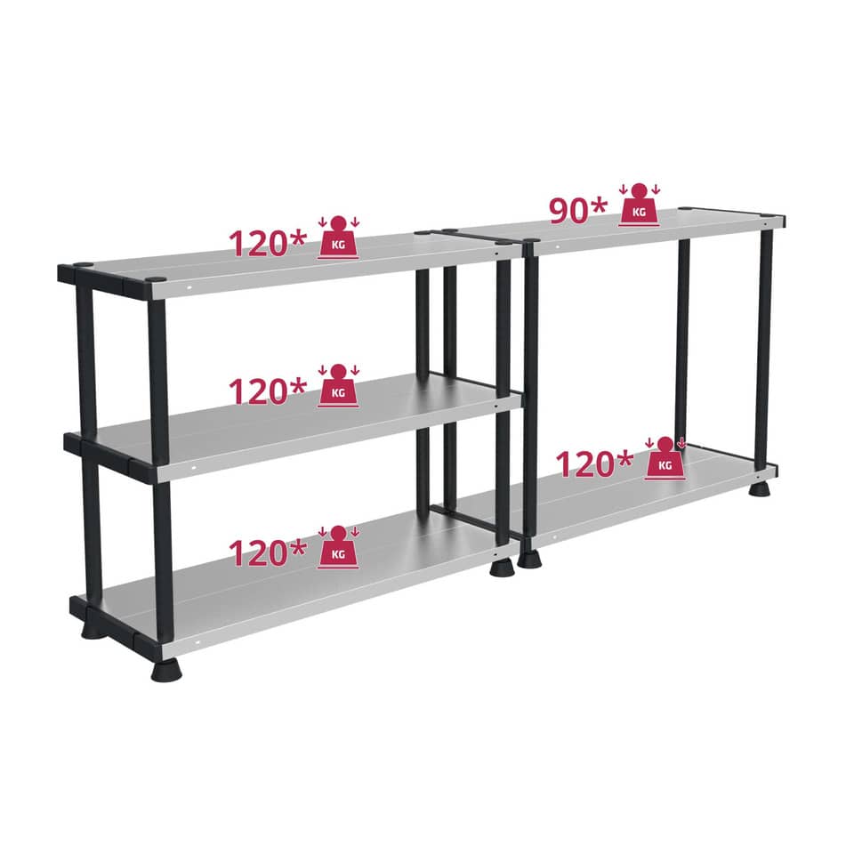 Scaffale a 5 ripiani TERRY MP Shelf 120RC grigio/nero 1002764