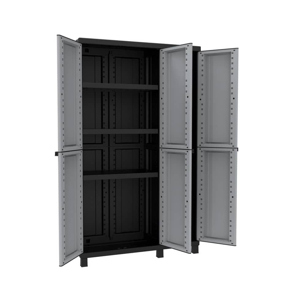 Armadietto a tre ante TERRY Twist Black 102A grigio/nero 102x39x170 cm 1002710