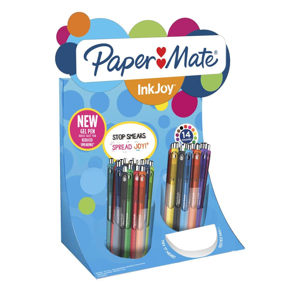 Penne a scatto Paper Mate InkJoy Gel RT 0,7 mm assortiti espositore da 60 pezzi - 1959464