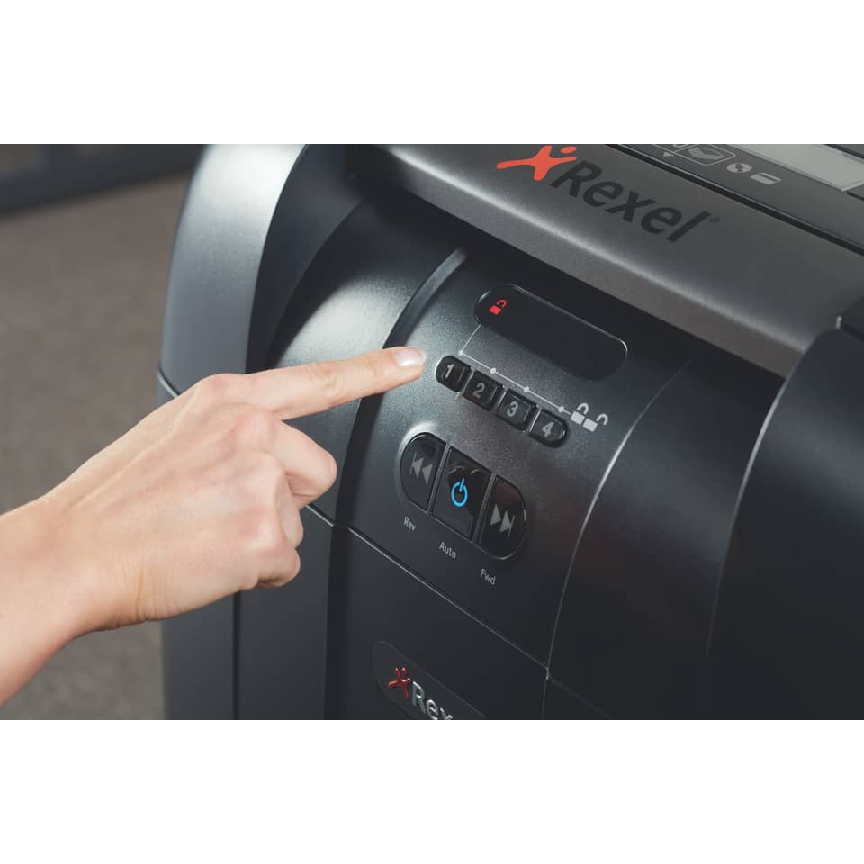 Distruggidocumenti ad alimentazione automatica Rexel Auto+600X P-4 80 L taglio a frammenti 4x40 mm - 2103500EUA