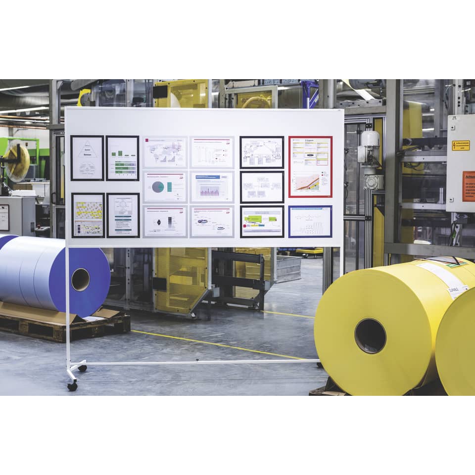 Cornici con pannello magnetico Durable DURAFRAME® MAGNETIC A5 PVC rigido argento met. 174x236mm conf. 5 - 494723