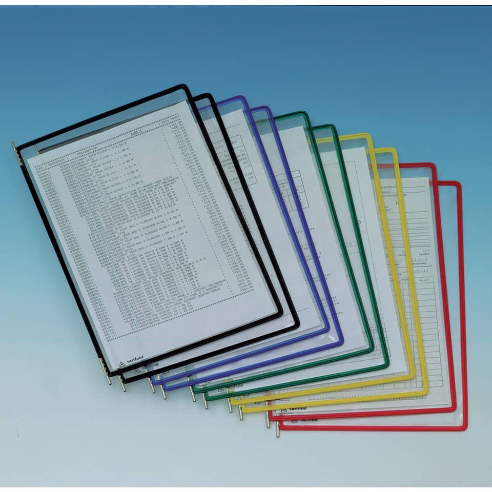 Buste per leggio Tarifold® T-Technic A4 assortiti - PVC bordo rinforzato Conf. 10 pezzi - 114009