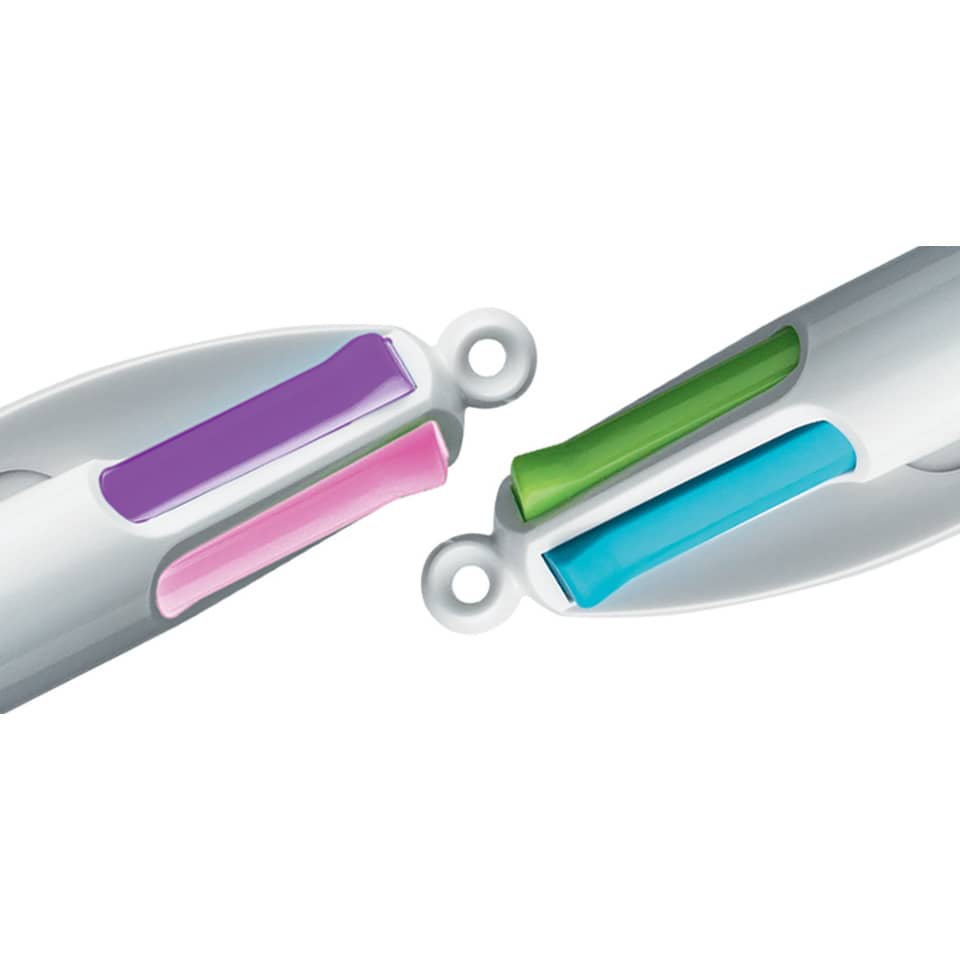 Penne a sfera a scatto BIC 4 Colours Fun M 1 mm assortiti 982870