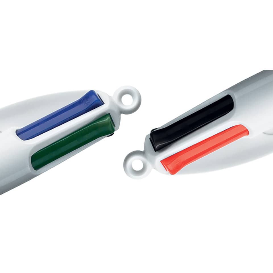 Penne a sfera a scatto BIC 4 Colours Shine fusto Silver M 1 mm assortiti 982873
