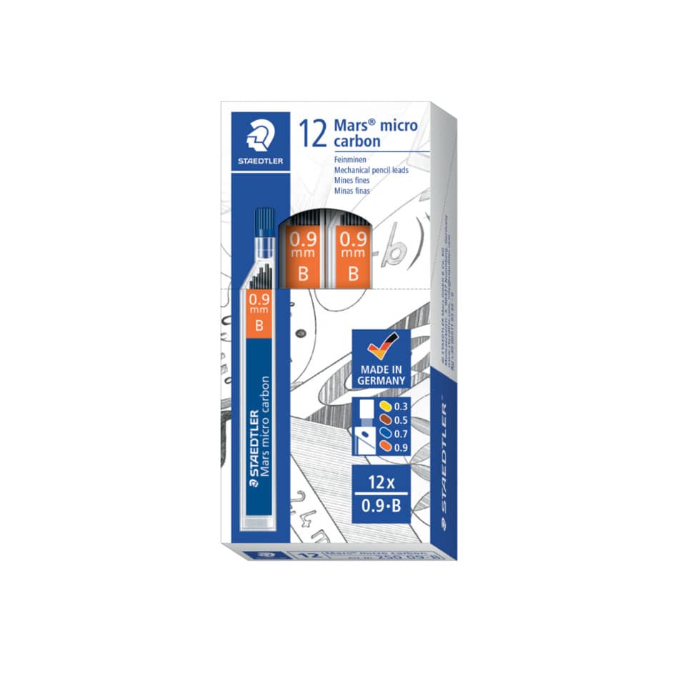 Mine sottili Staedtler Mars micro carbon 250 B 0,9 mm confezione da 12 pezzi - 250 09-B