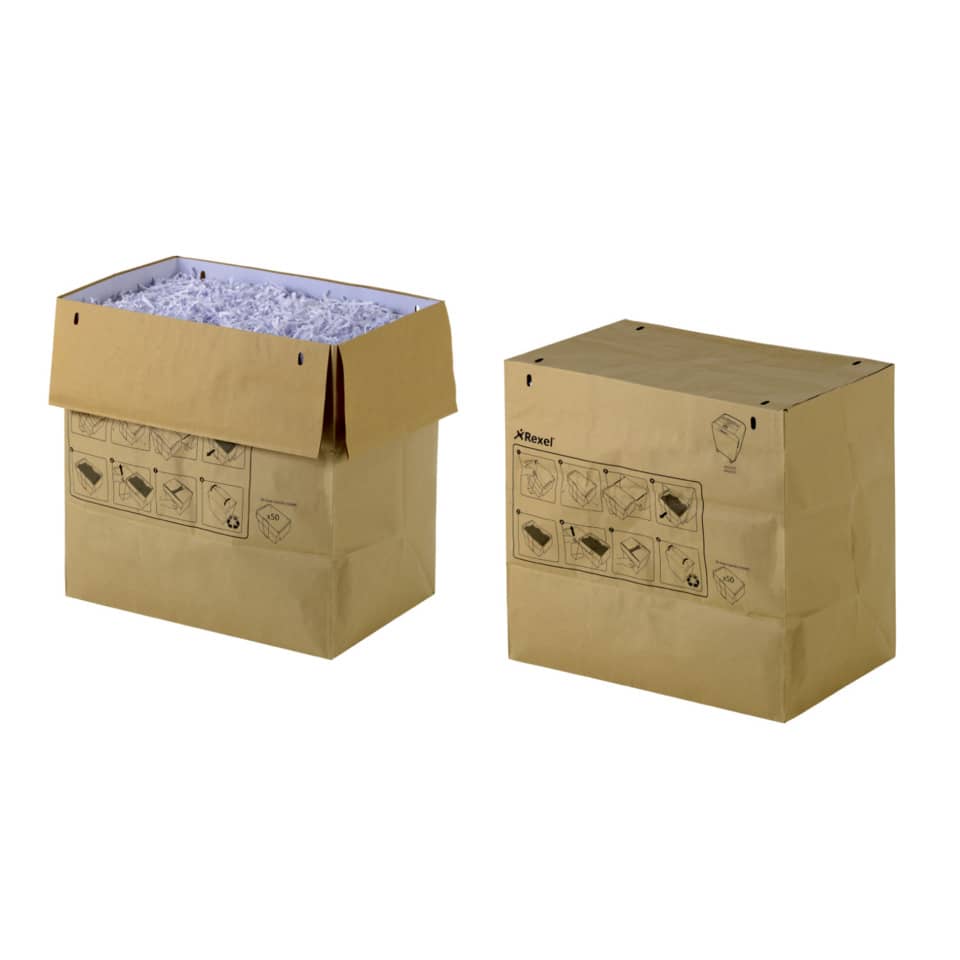 Sacchetti riciclabili per distruggidocumenti Rexel 70 L conf. da 50 - 2102442