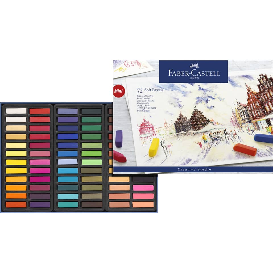 Crete morbide Faber-Castell Soft Pastels Creative Studio mini assortiti astuccio di cartone da 72 - 128272