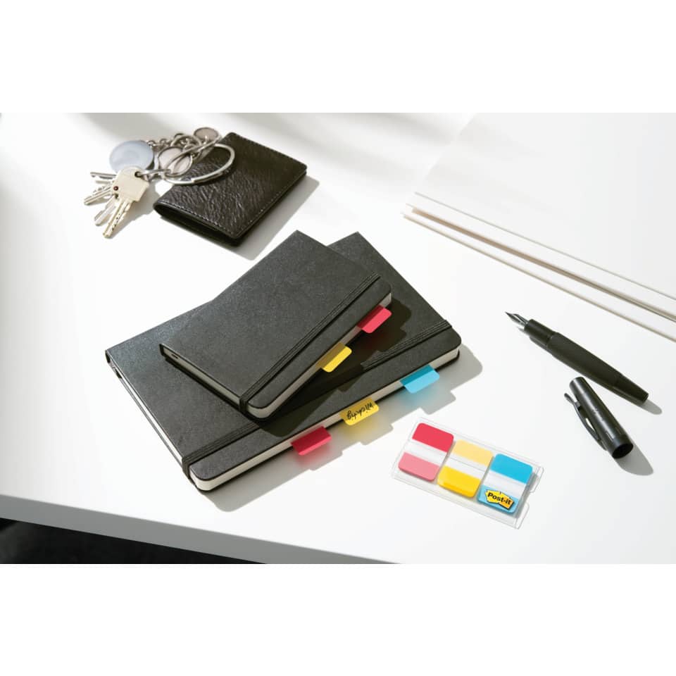 Segnapagina removibili Post-it® Index Strong bordi assortiti per cassettiera 4 blocchetti da 6 - 686-PWAV-EU