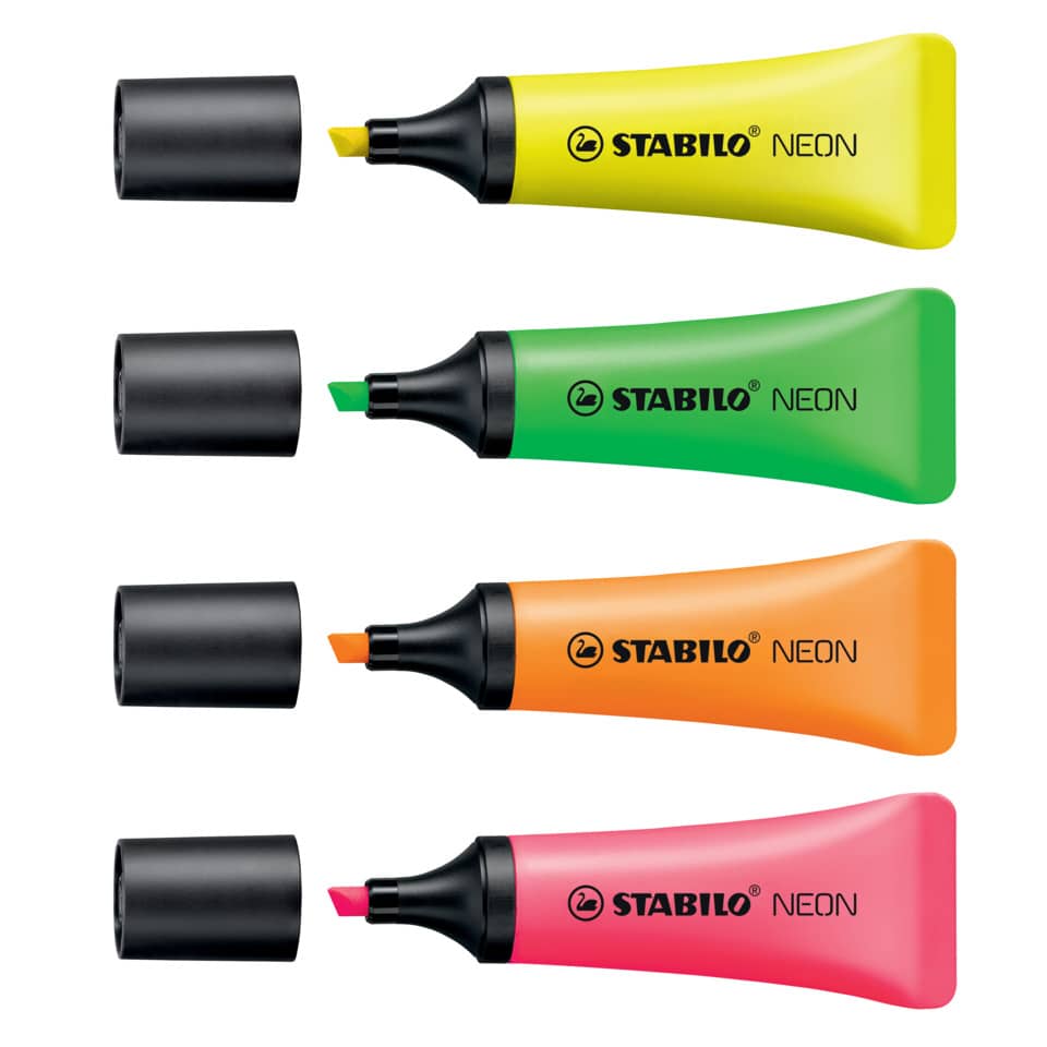 Evidenziatori Stabilo Neon assortiti retina da 4 - 72/4-1