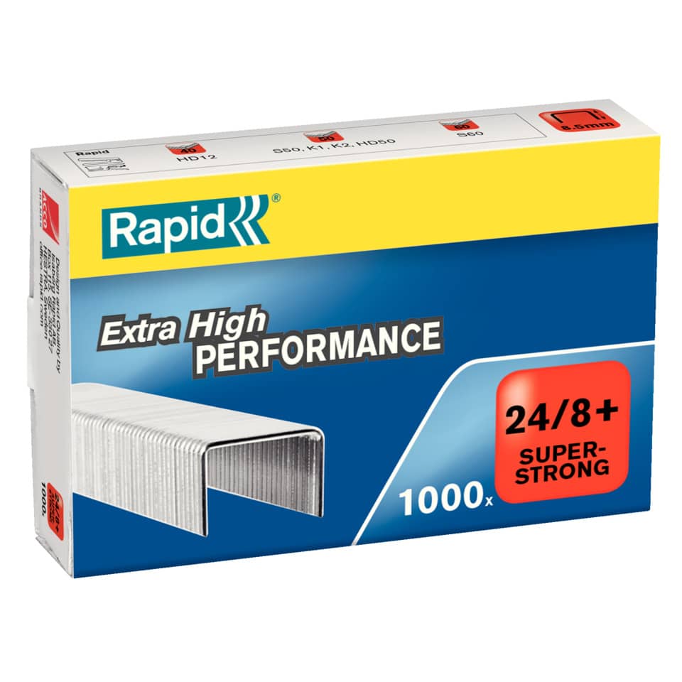 Punti metallici Rapid Super Strong 24/8+ conf. da 1000 - 24858500