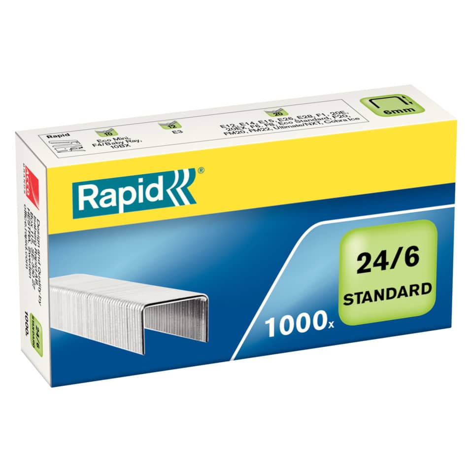 Punti metallici Rapid 24/6 Standard conf. da 1000 - 24855600