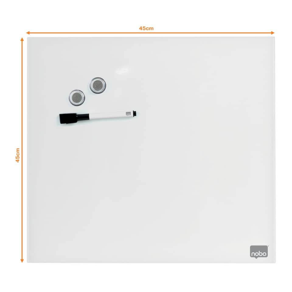 Lavagna bianca magnetica in vetro Nobo Diamond cancellabile 45x45 cm 1903957