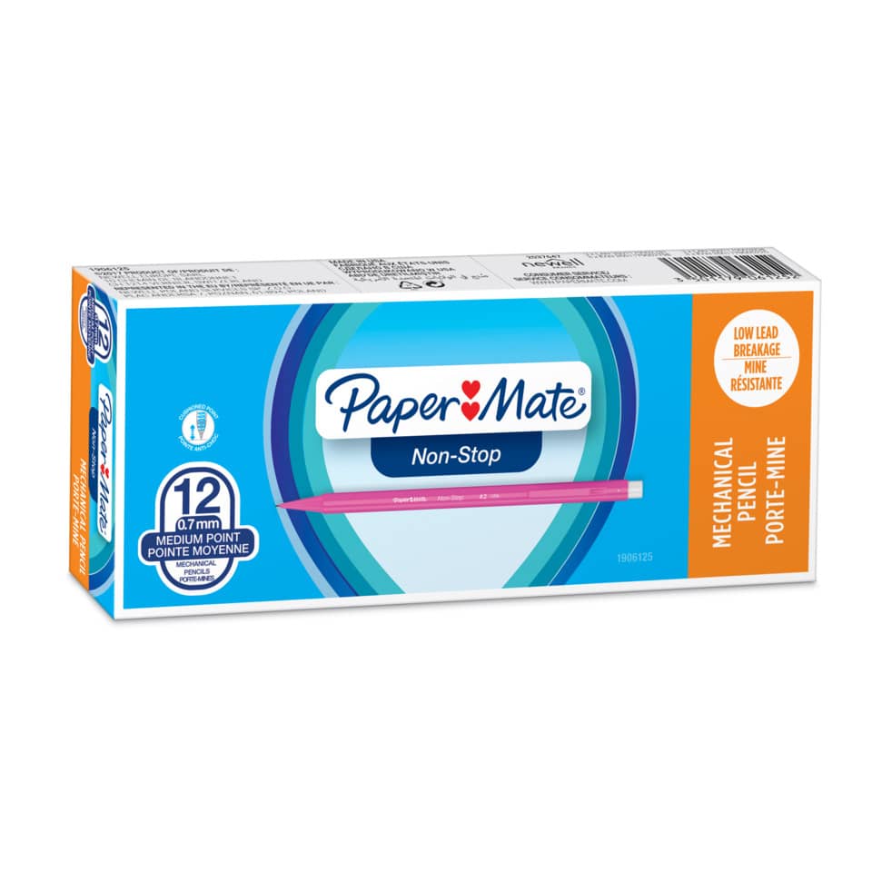 Portamine Paper Mate Non Stop 0,7 mm HB assortiti confezione da 12 - 1906125