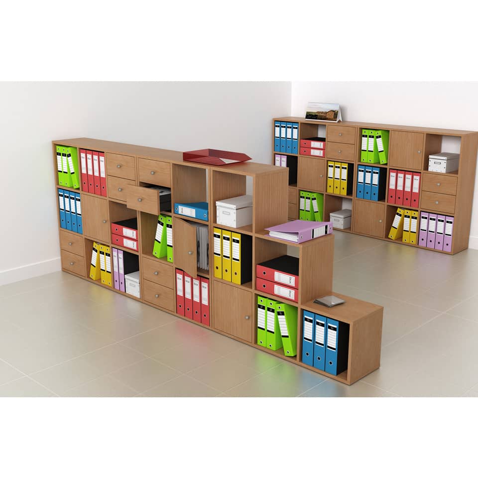 Coppia di dietri per libreria componibile Artexport Maxicolor - 32,2x32,1 cm - noce chiaro - 2R-MaxC-4
