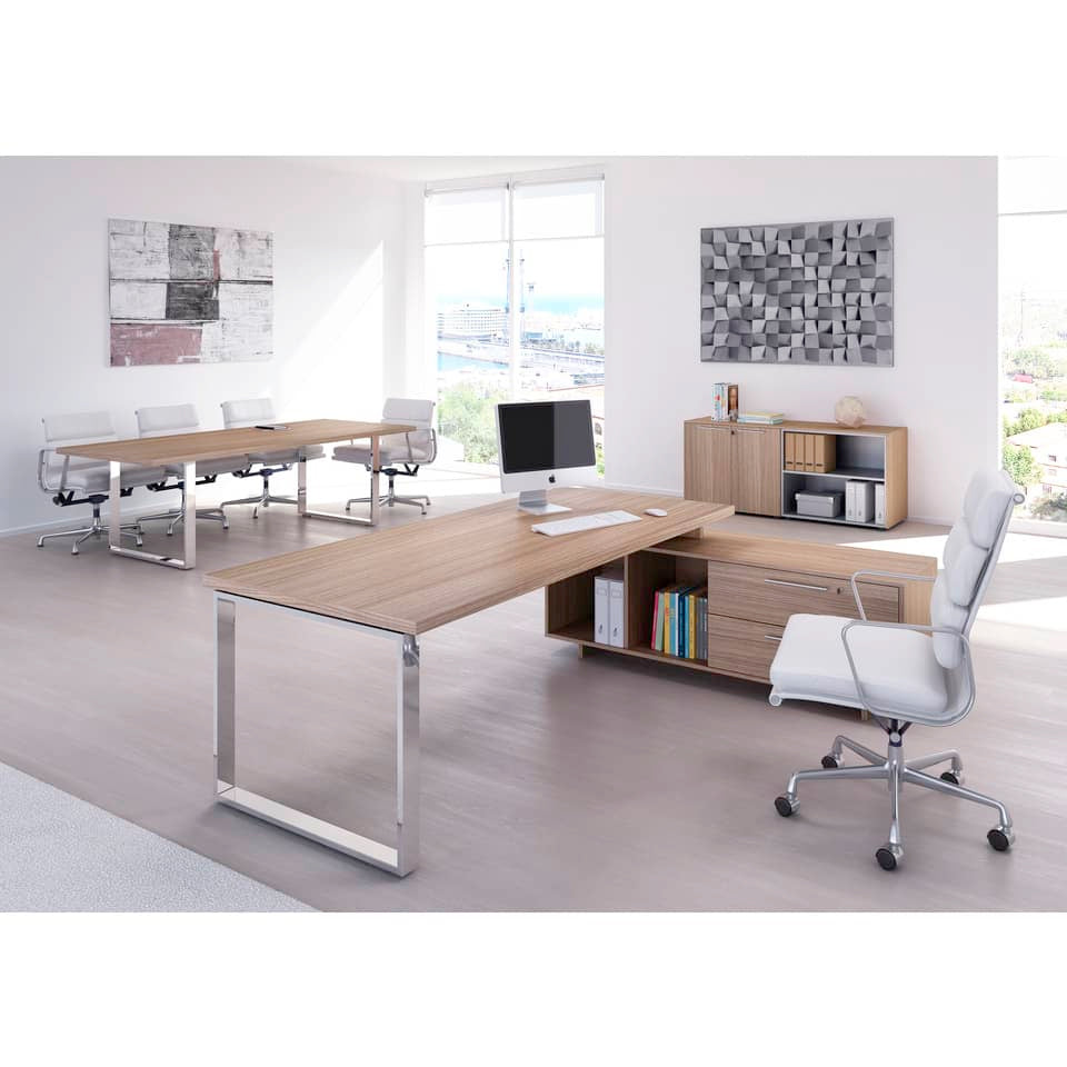 Scrivania manageriale Artexport Flora 195x170x74 cm fianchi metallo ciliegio arabis - 901RIT/M/K