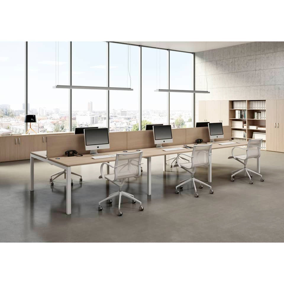 Postazione aggiuntiva doppia Bench per open space Artexport Bridge 180x168x72,5 cm - rovere - BENCH180X2-SEGUITO-C