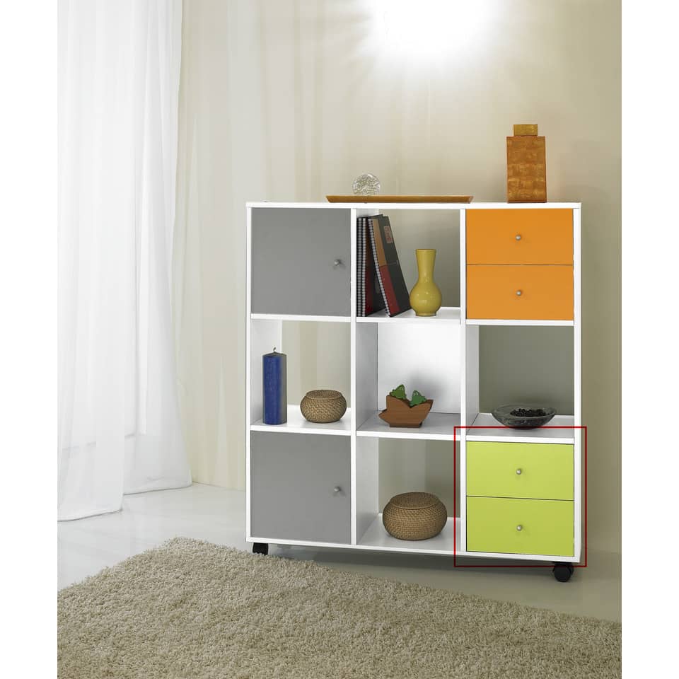 Coppia di cassetti per libreria componibile Artexport Maxicolor 32,5x28,8x32,5 cm - verde neon 2C-MaxC-V