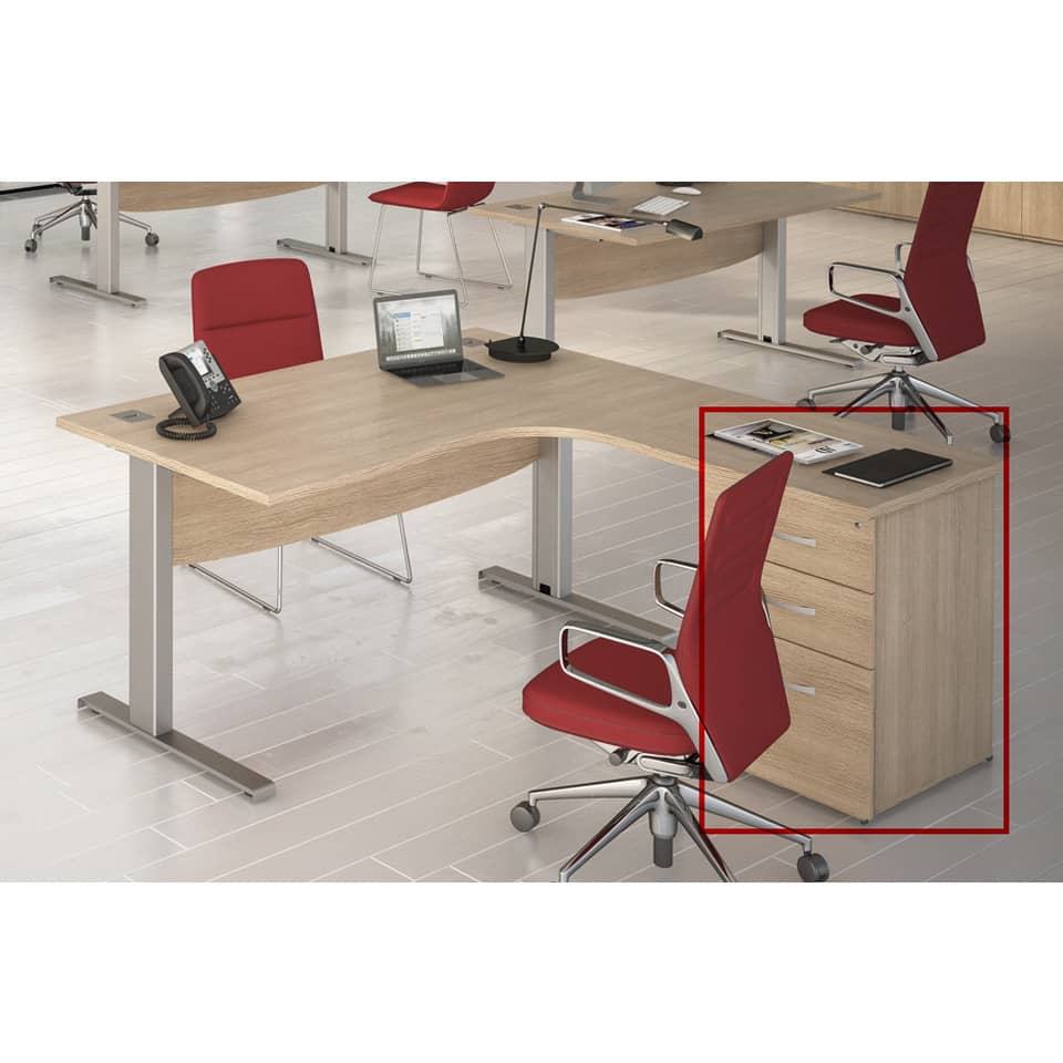 Cassettiera alta 2 cassetti + 1 classificatore Artexport Flex 44x80x73 cm - rovere - CA80-C